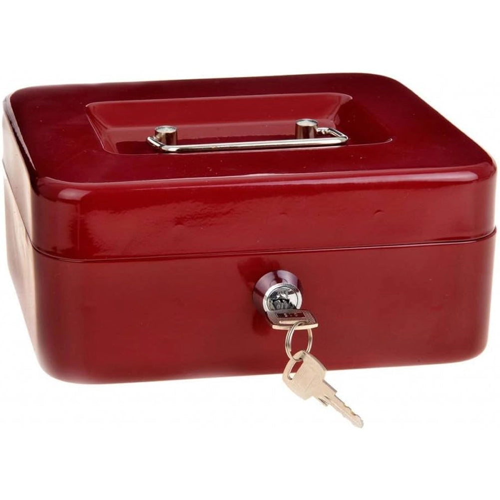 Cassetta di Sicurezza Portavalori con Chiave 20x16x9 cm in Metallo