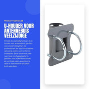 Supporto universale per tubo antenne - installazione flessibile - realizzato in acciaio inossidabile - braccio regolabile - adatto per tubi parabolici - dimensioni 10 x 4 x 4 cm
