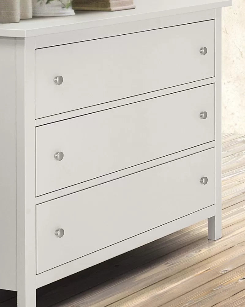 Como'  in legno 3 cassetti  laccato bianco 114 x 51 x 95 h (734) - Mobili 2G