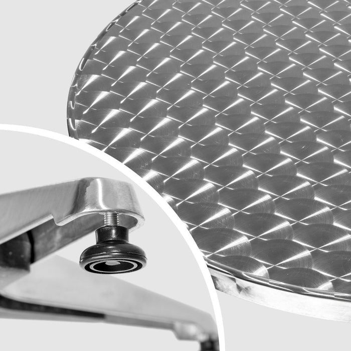 Tavolo in piedi in alluminio diametro 60 cm gamba diametro 5,8 cm non pieghevole altezza regolabile 70/110 cm grigio 2008192