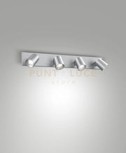 MODO SPOT ALLUMINIO SPAZZOLATO 4 LUCI ORIENTABILE  ATTACCO GU10 IP20
