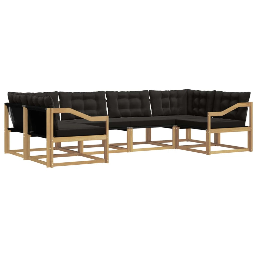 Set di divani da esterno 6 pz Bianco e Nero 3389030
