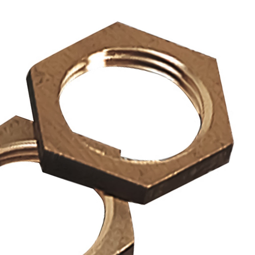 Controdado esagonale in ottone nudo