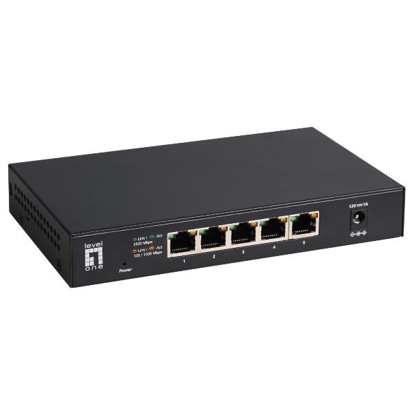 Levelone geu-0525 switch di rete non gestito 2.5g ethernet (100/1000/2500) nero