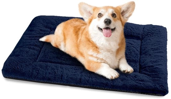 Letto per cani piccoli, 75x50 cm, cuscino per cani soffice con fondo antiscivolo, letti per cani piccoli e medi, colore blu marino