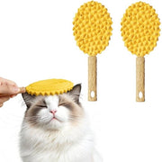 Spazzola per gatti - Spazzola per cani per pulizia pelo - Strumento per la cura del pelo con rasoio a mano - Spazzola per la rimozione dei peli caduti - Spazzola a forma di drago in silicone (giallo)