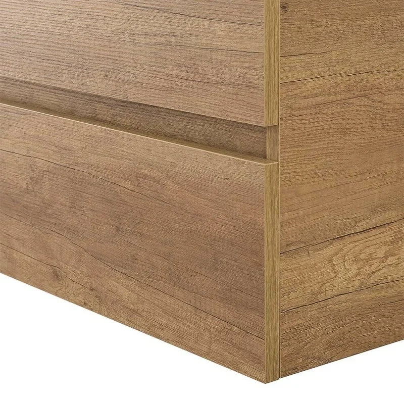 Mobile bagno sospeso 80 rovere naturale completo con lavabo Nadia