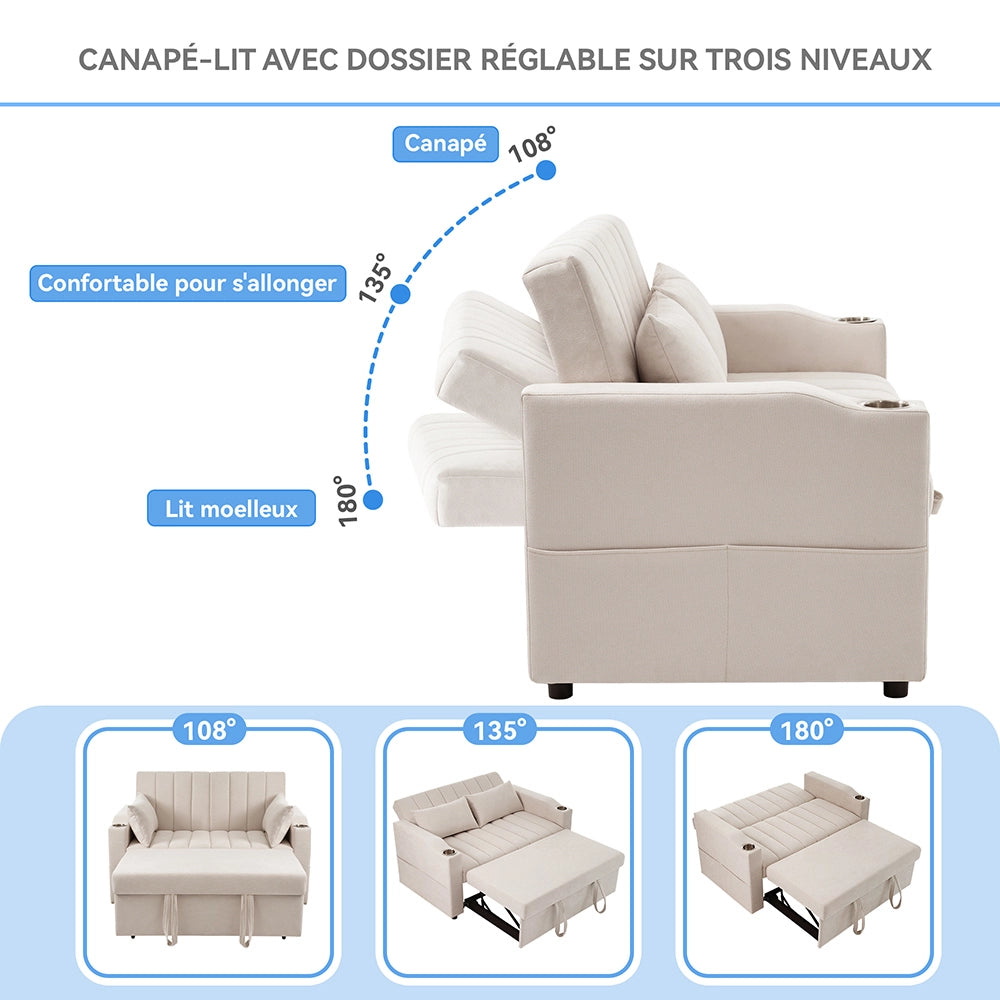 Divano moderno - Xylo - Convertibile schienale regolabile