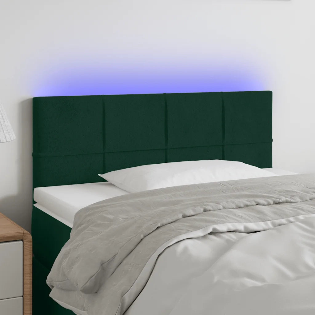 Testiera a LED-Testata con LED Verde scuro 90x5x78/88 cm in Similpelle 914091