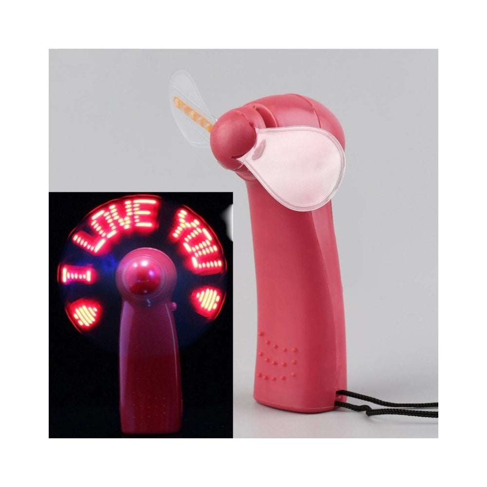 Trade Shop - Mini Ventilatore Messaggio 2 Pale Portatile Piccolo A Batterie Raffreddamento -