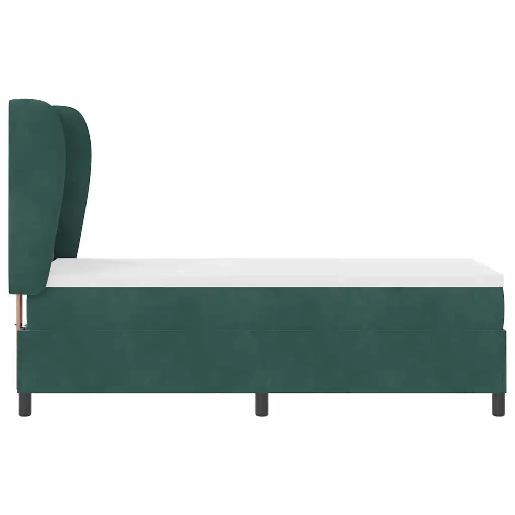 Letto a molle con materasso Verde Scuro 200 x 80 cm Velluto 3340955