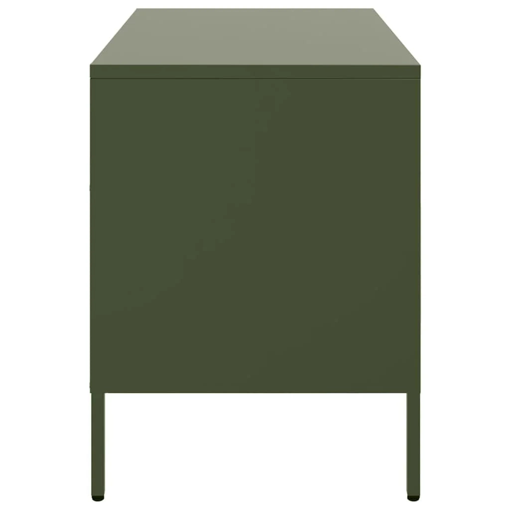 Mobile TV multimediale scaffale TV credenza mobile TV sala da pranzo soggiorno camera da letto 2 pezzi verde oliva 68 x 39 x 50,5 cm acciaio verde 02_0028644