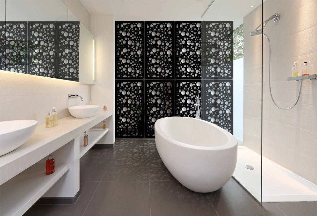 BAKTERIA- Pannello in PVC traforato - Parasole Misura: 50x150 cm, Colore: nero