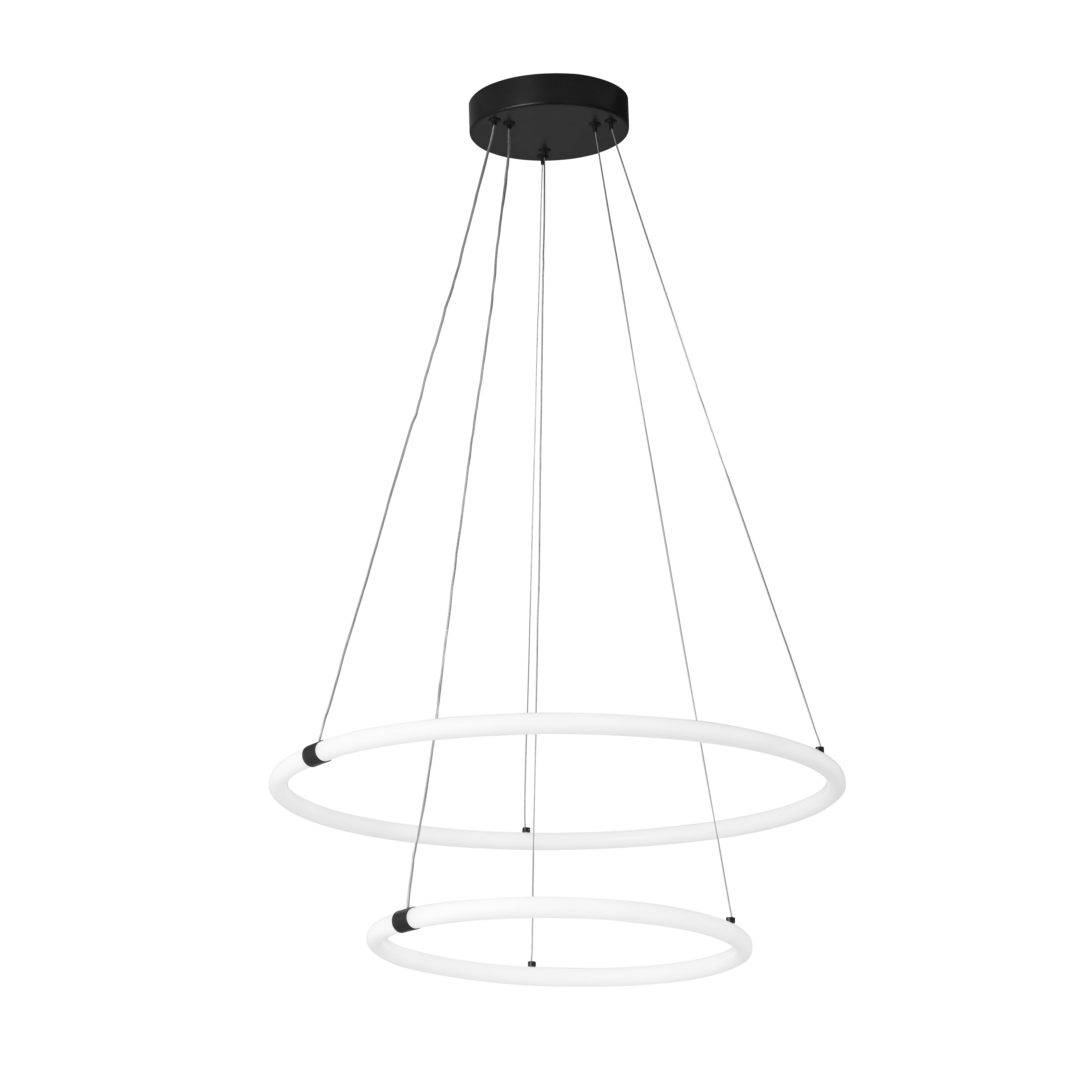 Lampadario Moderno Revolve Acciaio Bianco Policarbonato Nero Led 28,24W 3000K