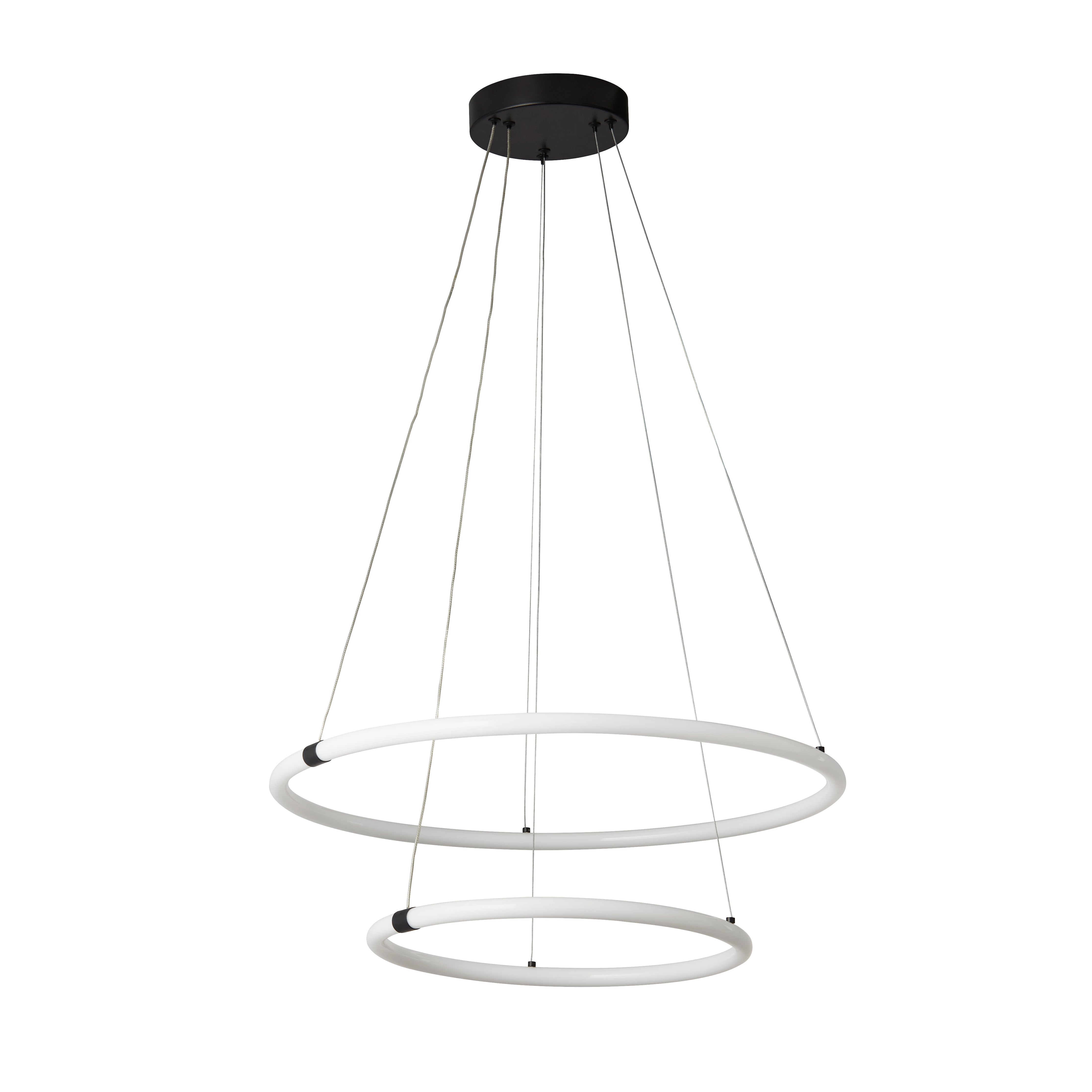 Lampadario Moderno Revolve Acciaio Bianco Policarbonato Nero Led 28,24W 3000K