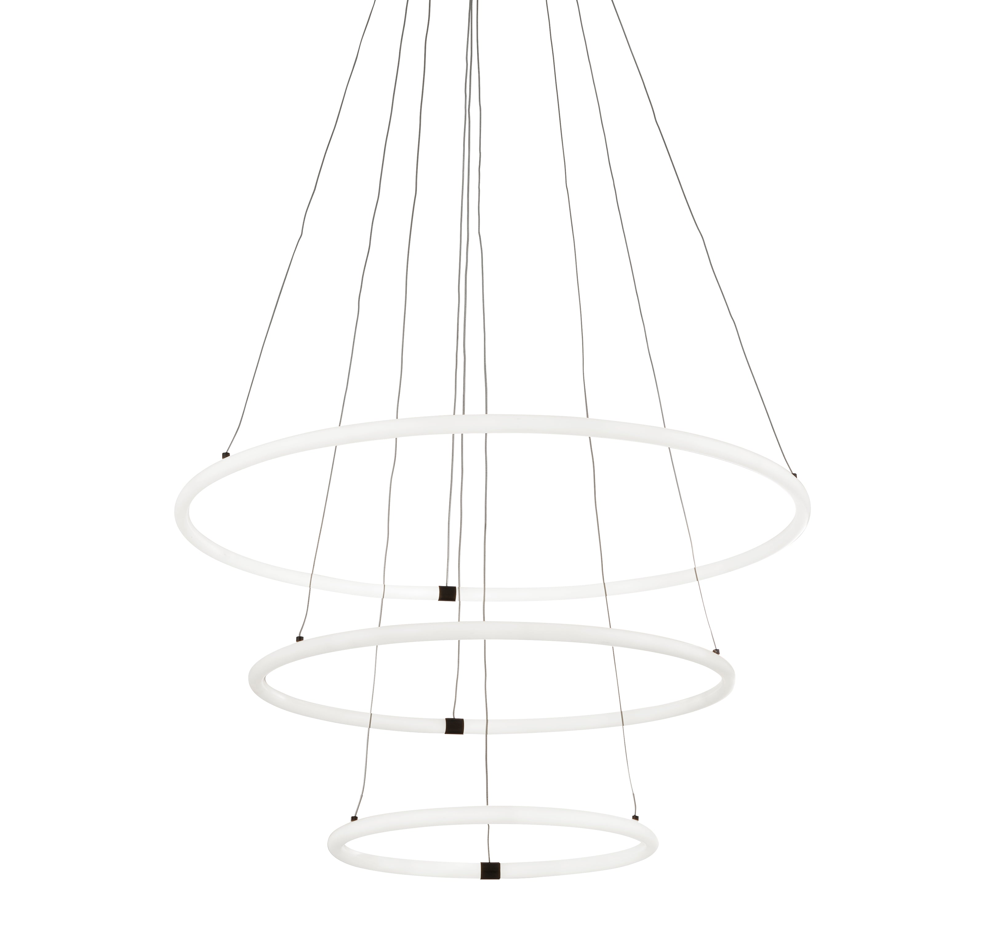 Lampadario Moderno Revolve Acciaio Bianco Policarbonato Nero Led 59,81W 3000K