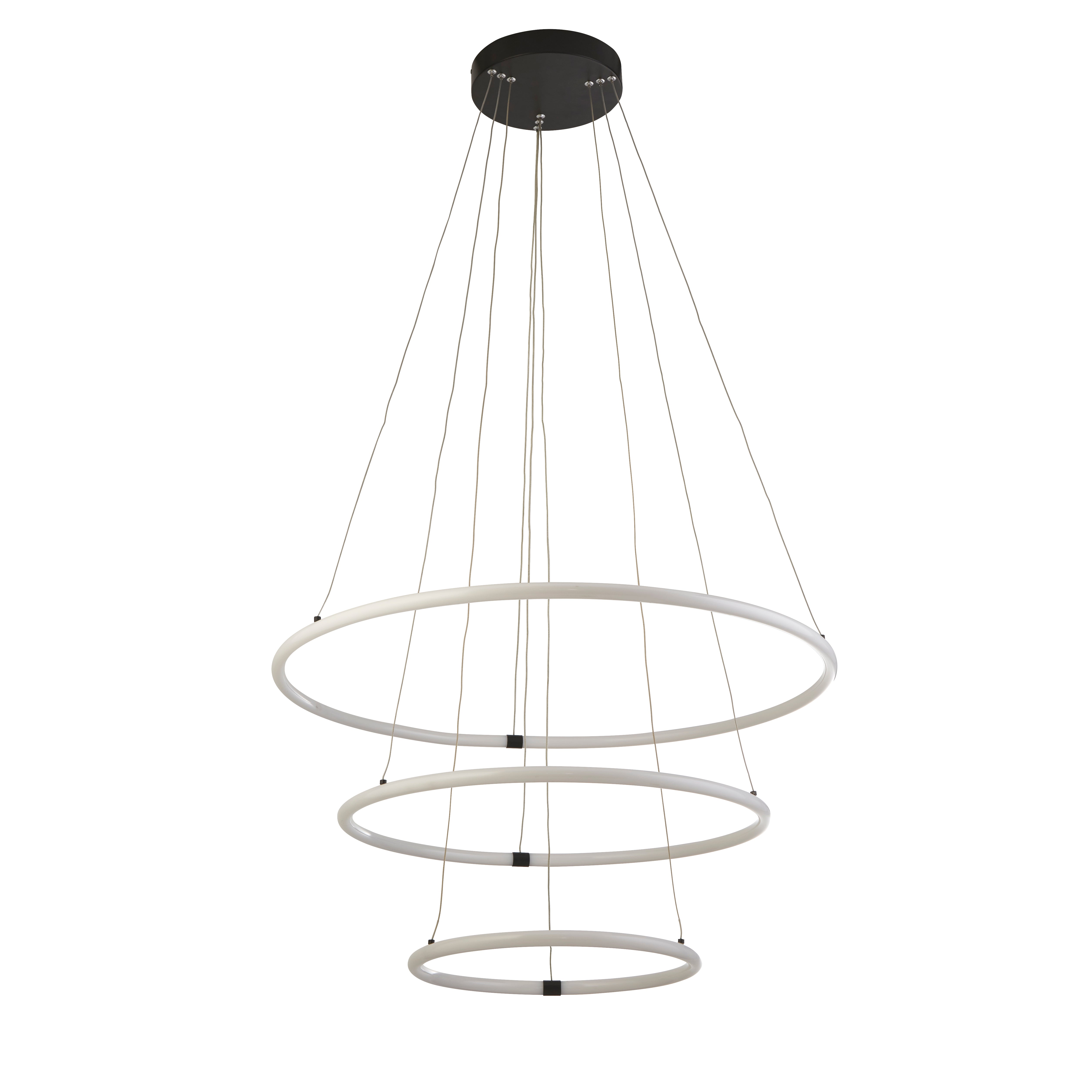 Lampadario Moderno Revolve Acciaio Bianco Policarbonato Nero Led 59,81W 3000K
