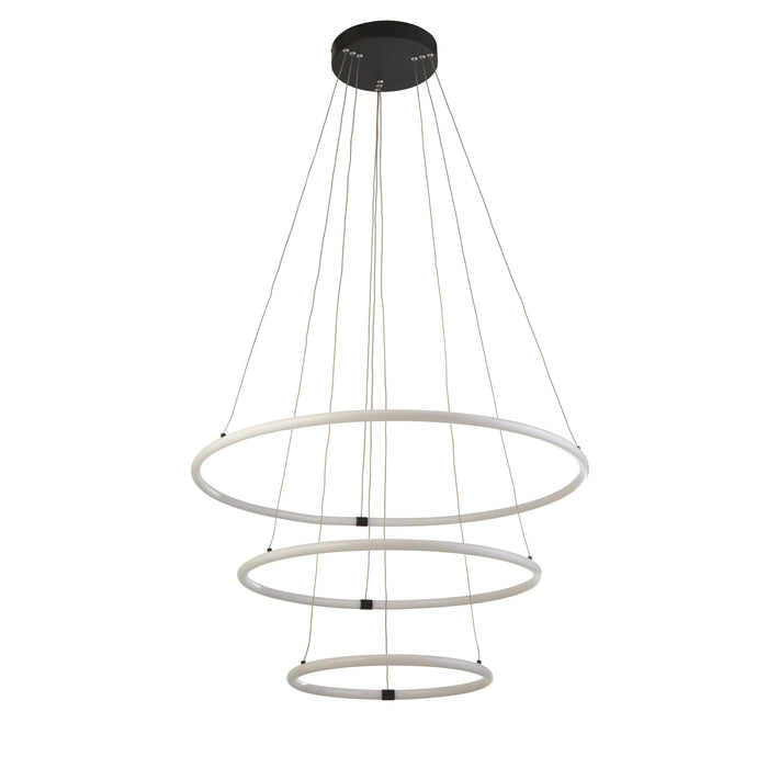 Lampadario Moderno Revolve Acciaio Bianco Policarbonato Nero Led 59,81W 3000K