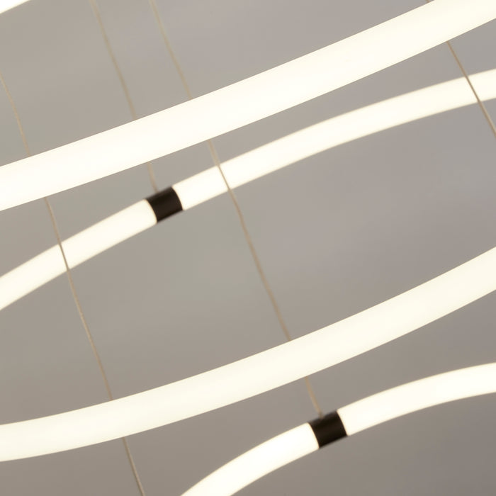 Lampadario Moderno Revolve Acciaio Bianco Policarbonato Nero Led 59,81W 3000K