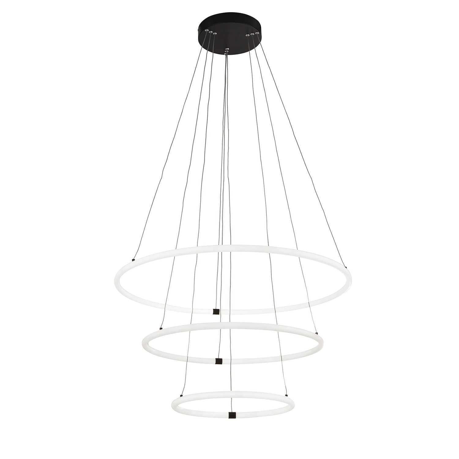Lampadario Moderno Revolve Acciaio Bianco Policarbonato Nero Led 59,81W 3000K