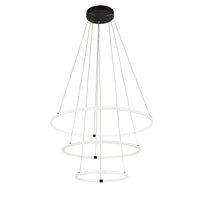 Lampadario Moderno Revolve Acciaio Bianco Policarbonato Nero Led 59,81W 3000K