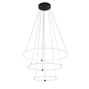 Lampadario Moderno Revolve Acciaio Bianco Policarbonato Nero Led 59,81W 3000K