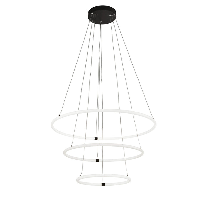 Lampadario Moderno Revolve Acciaio Bianco Policarbonato Nero Led 59,81W 3000K