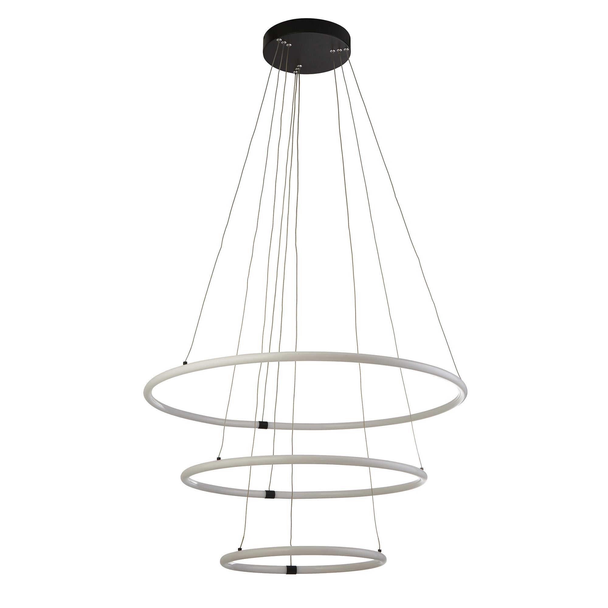 Lampadario Moderno Revolve Acciaio Bianco Policarbonato Nero Led 59,81W 3000K