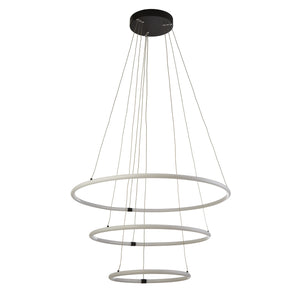 Lampadario Moderno Revolve Acciaio Bianco Policarbonato Nero Led 59,81W 3000K