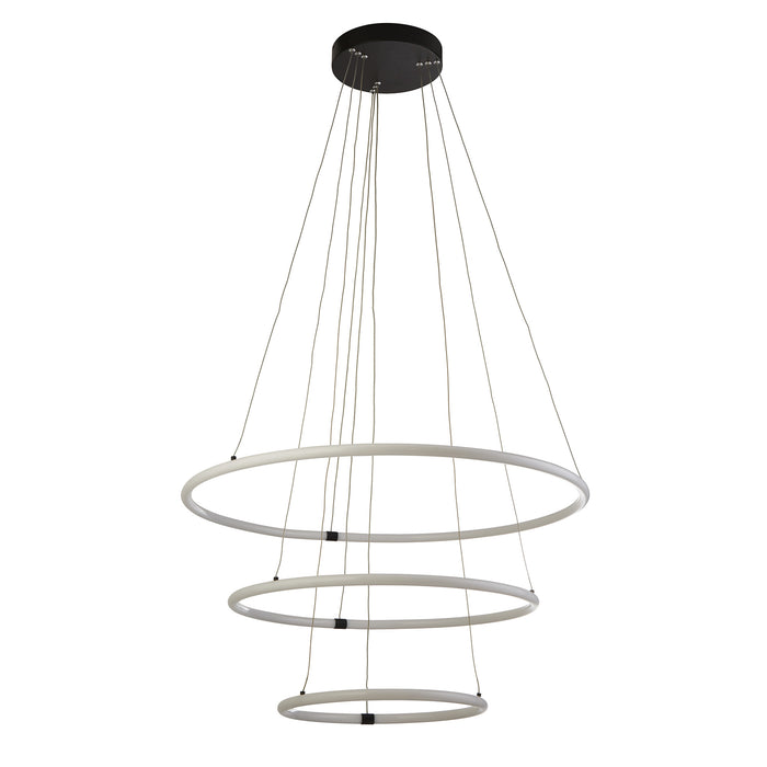 Lampadario Moderno Revolve Acciaio Bianco Policarbonato Nero Led 59,81W 3000K