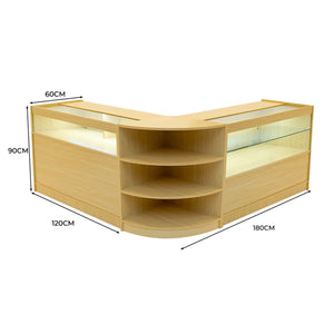 Set Banconi LED Acero Harmonia B1200 C1200 LM60 Vetrina Negozio con Serratura