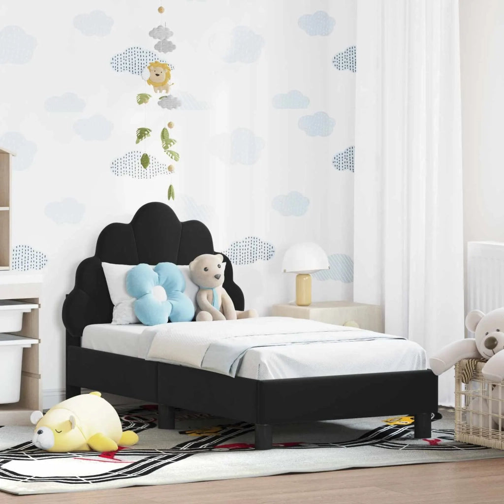 Struttura letto per bambini con testata-Giroletto per bambini Nero 70 x 140 cm 245709