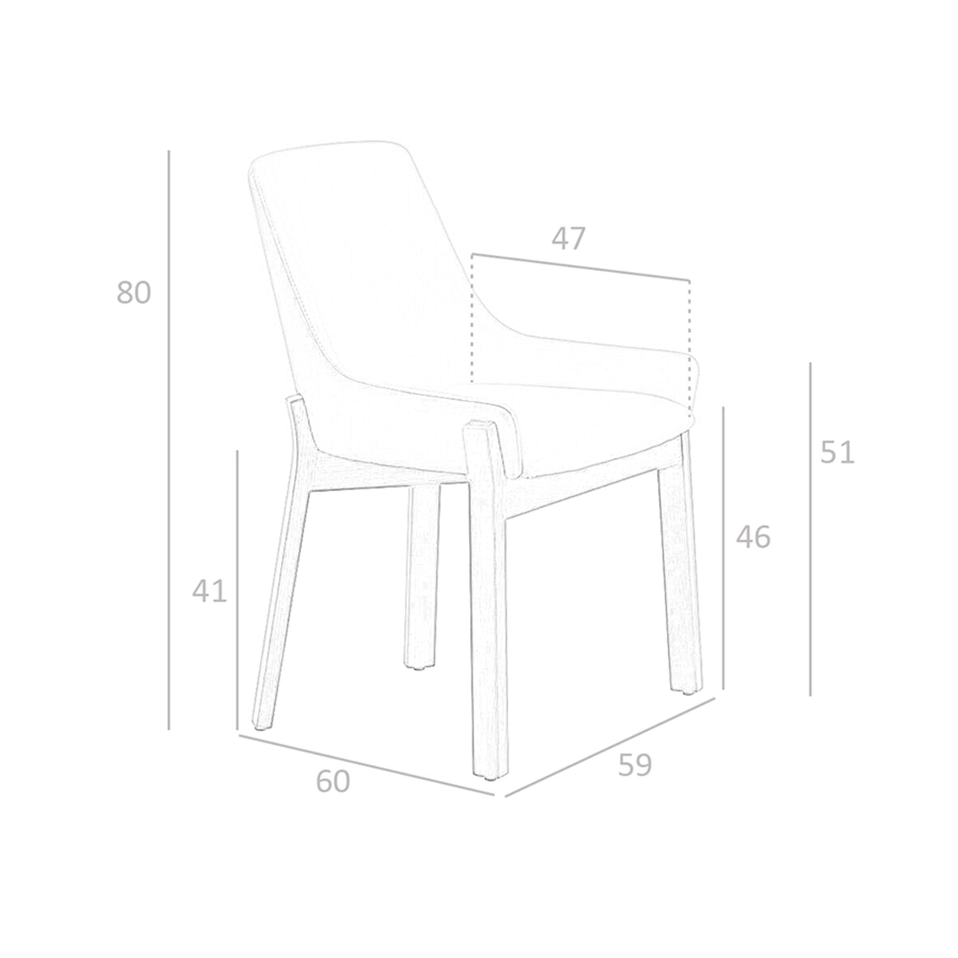 Sedia in ecopelle visone scuro