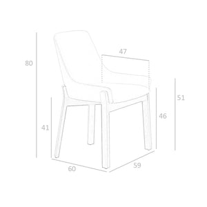 Sedia in ecopelle visone scuro