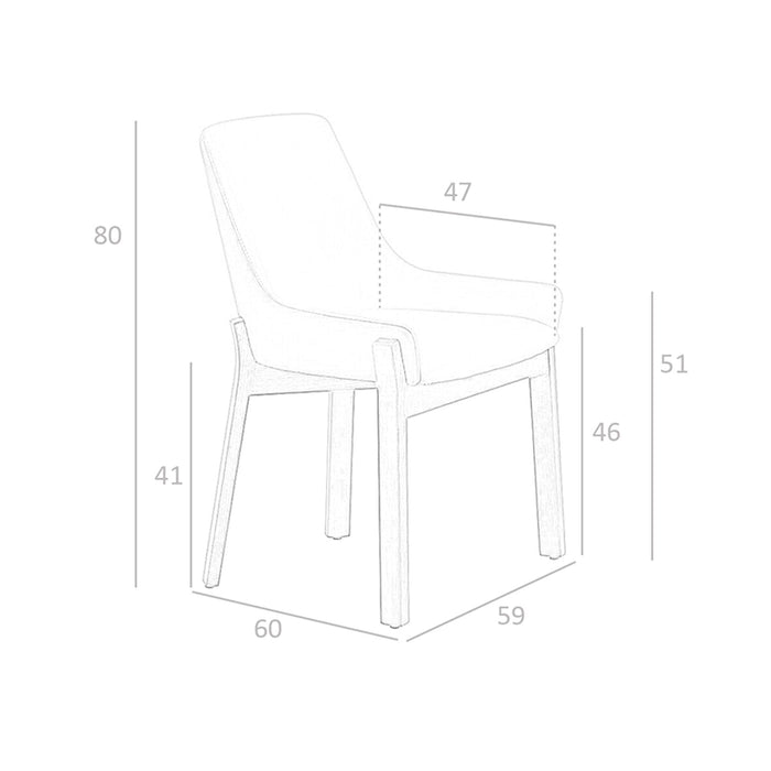 Sedia in ecopelle visone scuro