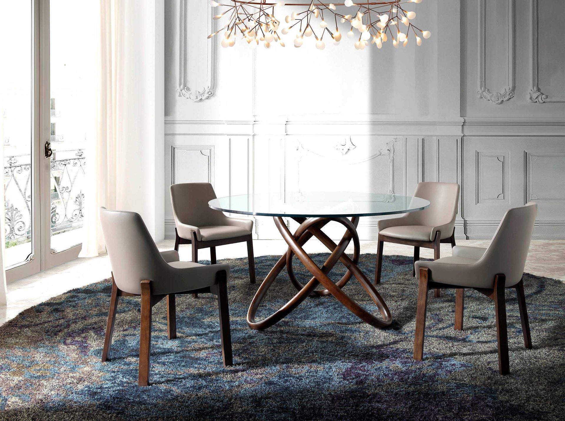 Sedia in ecopelle visone scuro