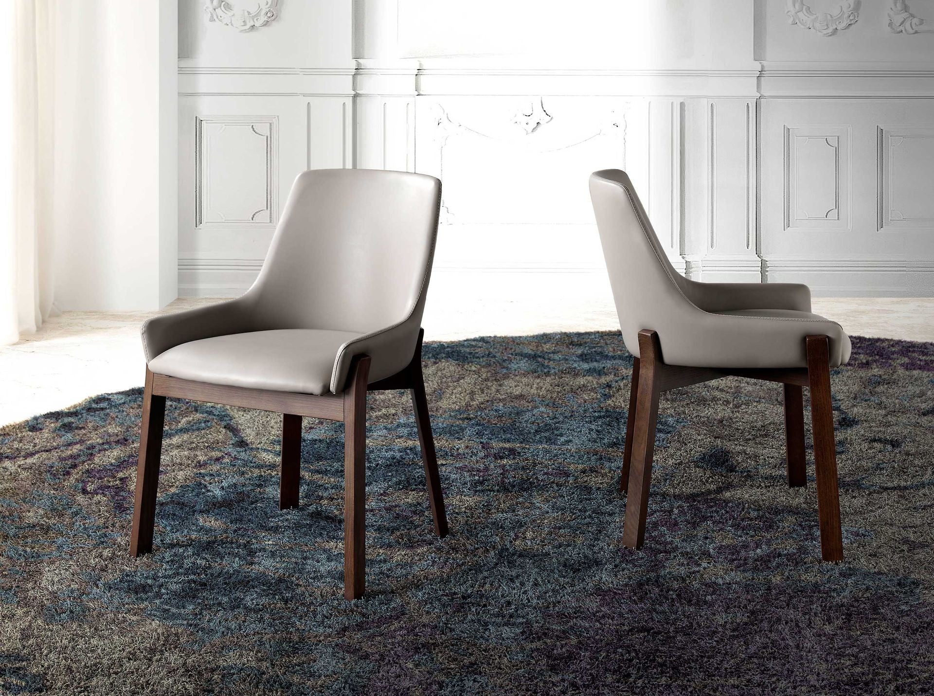 Sedia in ecopelle visone scuro