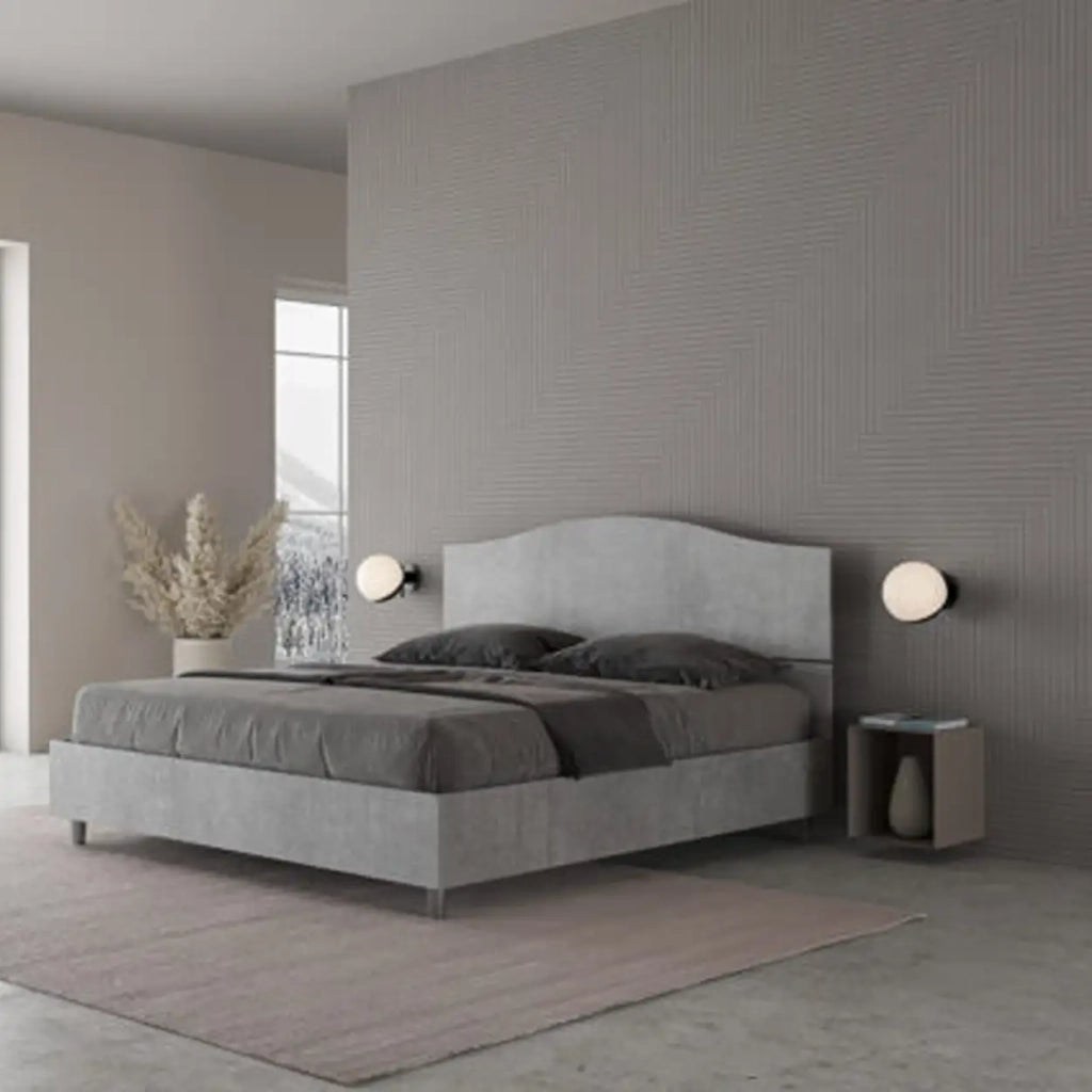Letto matrimoniale contenitore 160x200 cemento Dores