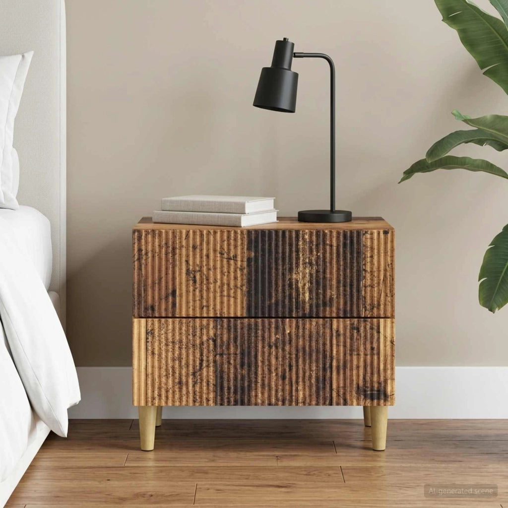 Armadio da Notte con cassetto Legno antico 62 x 34,5 x 48 cm 894553