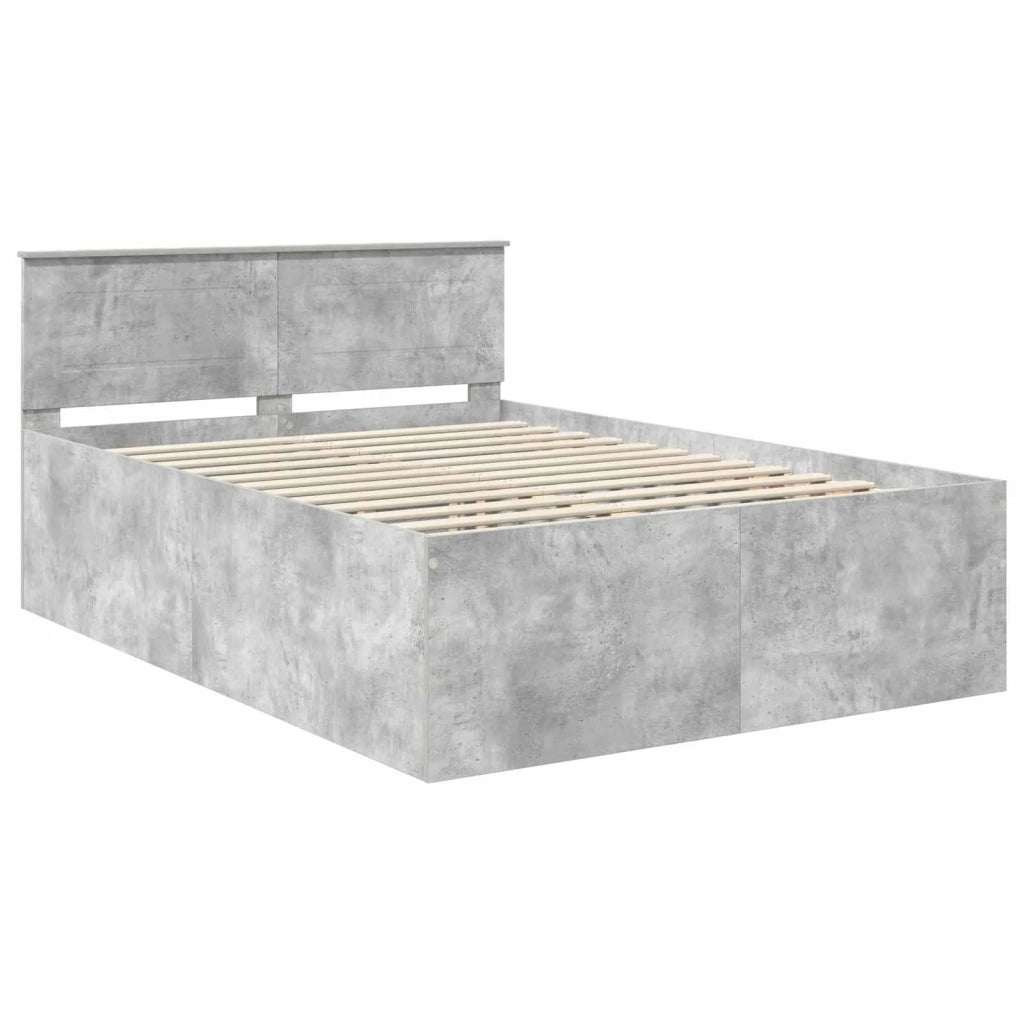 Struttura del letto con testiera Grigio cemento 150 x 200 cm