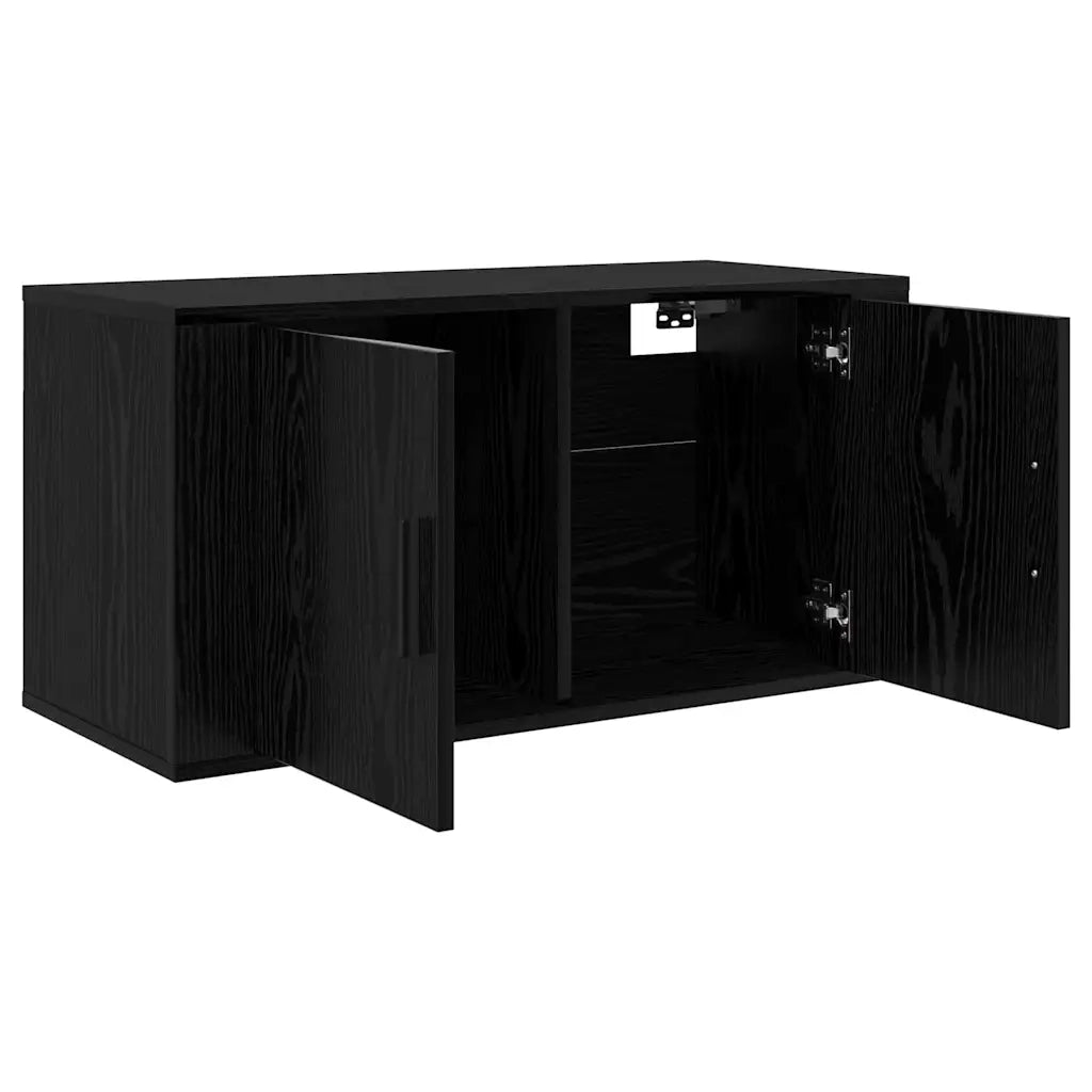 Mobile TV da parete-Mobile TV a Muro-Credenza TV Rovere nero 80 x 34,5 x 40 cm