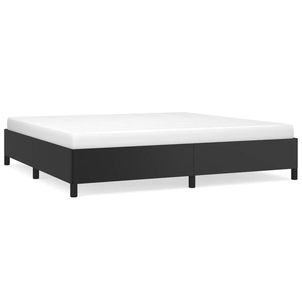 Letto matrimoniale | Letto per adulti | Giroletto Nero 200x200 cm in Similpelle