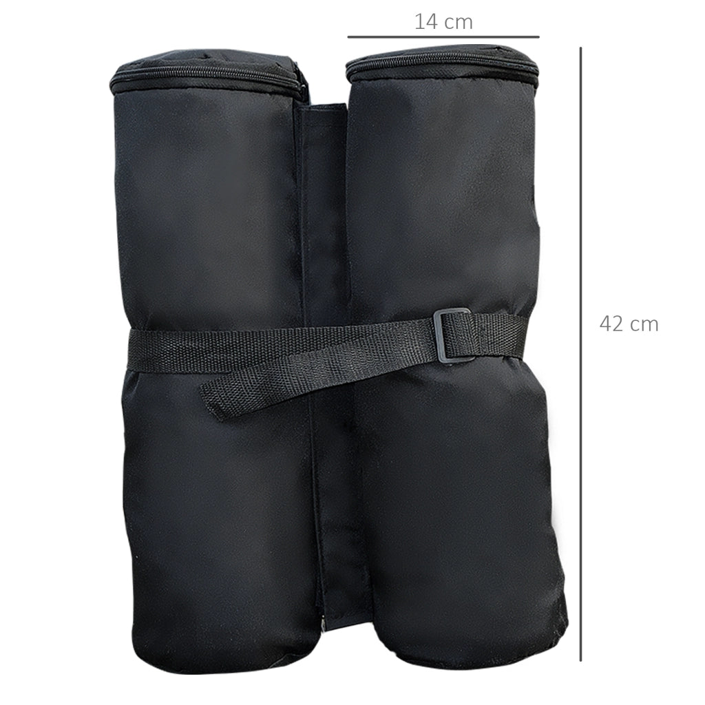 Set di Piedi per Gazebo Pieghevole ¨C zephmum ¨C 4 Pezzi Nero