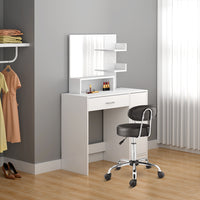 Sgabello con ruote e schinale Estetista Sedia Casa Lavoro girevole Ecopelle Nero