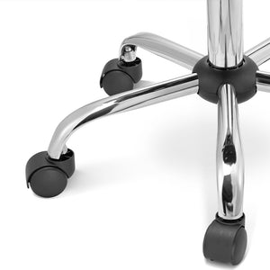 Sgabello con ruote e schinale Estetista Sedia Casa Lavoro girevole Ecopelle Nero