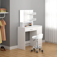 Sgabello con ruote Bianco Seduta imobottita e Schienale Basso, Base Acciaio 360