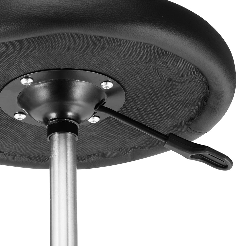 Sgabello con ruote Nero Seduta imobottita e Schienale Basso, Base Acciaio 360