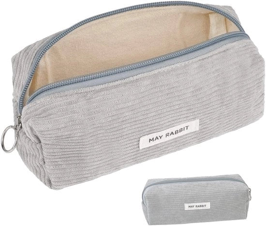 Etui elegante per ufficio e cosmetici con grande capacità, adatto per studenti e adulti (grigio)