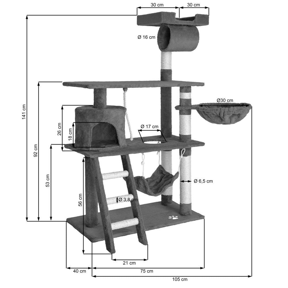 Tiragraffi per gatti 141 cm rosso bordeaux 3708104