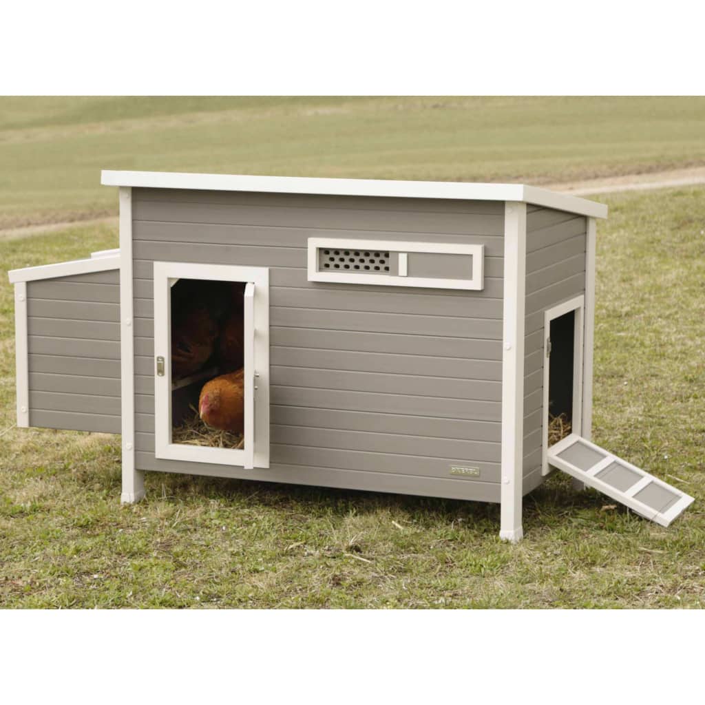 Kerbl Pollaio ECO Barney in Plastica 137x73x83 cm Grigio e Bianco 423474